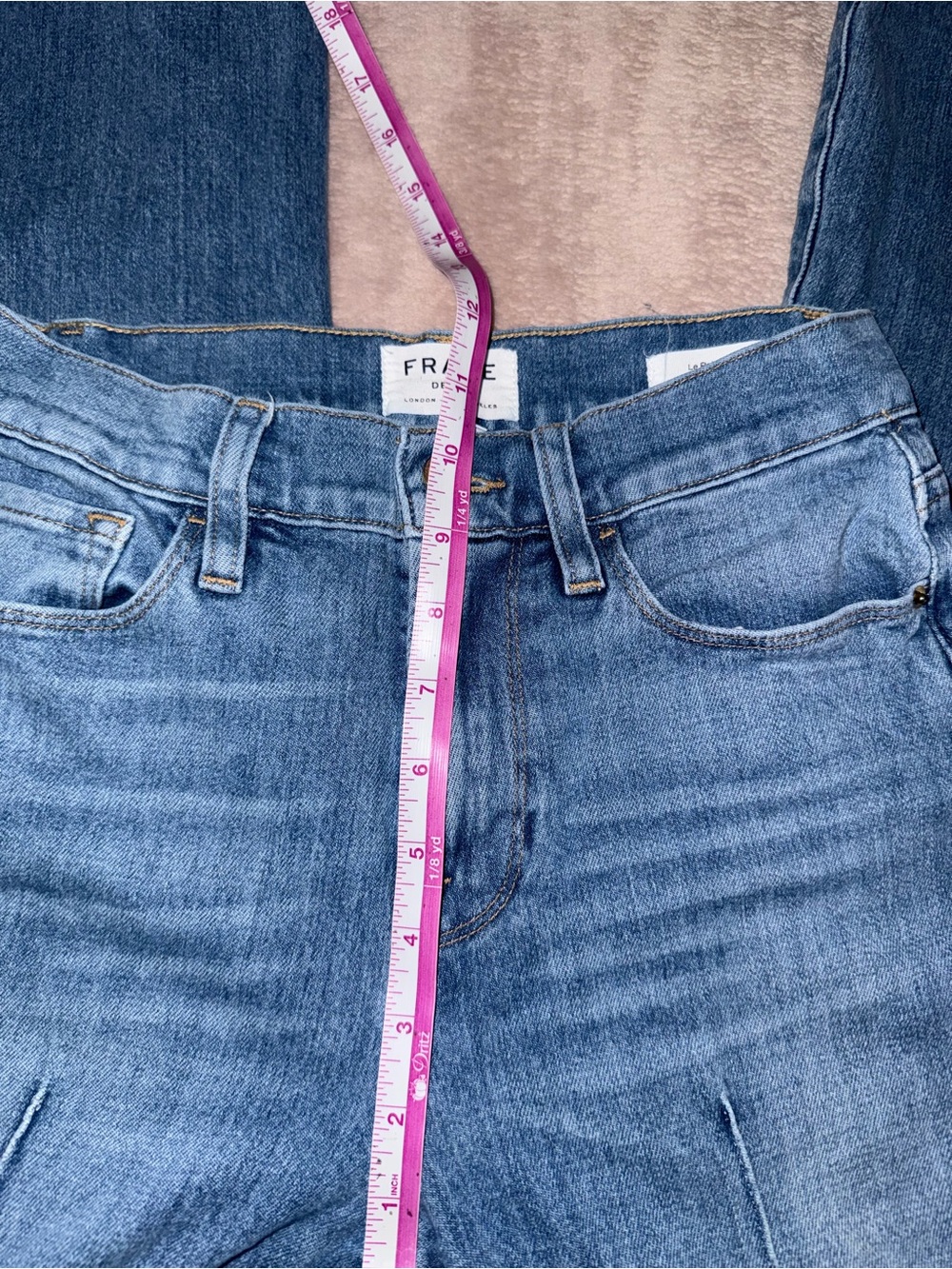 Frame denim high rise le palazzo flare jean size 26/L33/1/2 - Picture 13 of 16